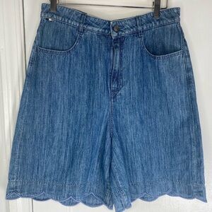 Boss NWT Classic Blue Jean Scalloped Shorts